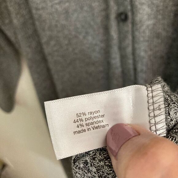 Lane Bryant long duster button up cardigan sweater women’s 22 Heather Gray NEW - Picture 6 of 7